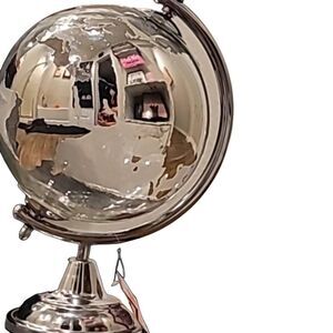At Home Glass Transparent Globe w/Silver Foil